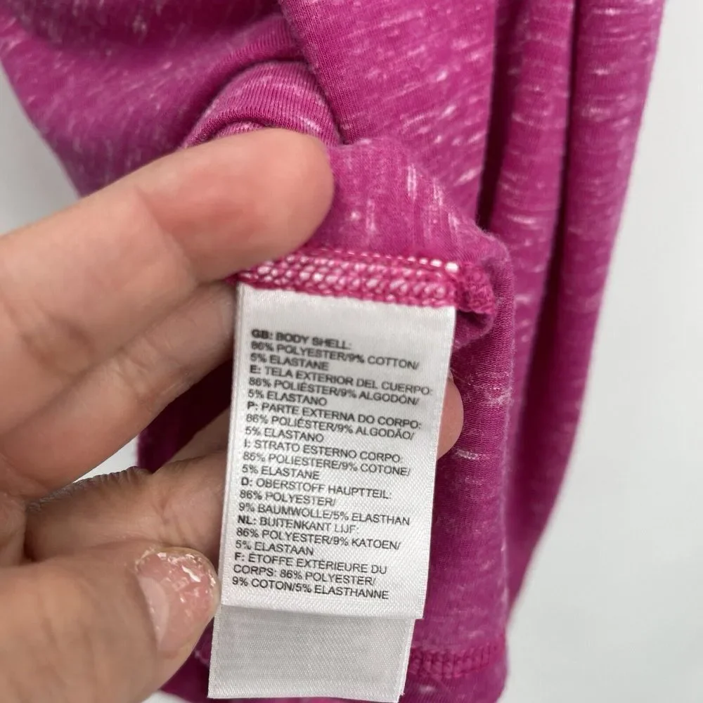 The‎ North Face XL T-Shirt Womens Magenta Pink Space Dye V-Neck Short Sleeve Top - Picture 4 of 5